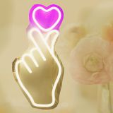 CALCA LED Neon Sign finger heart Sign USB 5VDC Size- 16.5X8inches