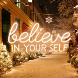 CALCA LED Neon Sign believe in your self Sign 12VDC Size- 23X11inches (Warm white)