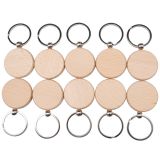 US Stock, CALCA 20 Pcs Round Wood Keychain Key Tags Personalized Wood Accessories Gifts