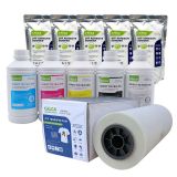 US Stock CALCA A3 DTF Film Rolls Printing Starter Supply Pack (1L CMYK, 1L W Ink, 11 lbs Powder, A3 Roll Film)