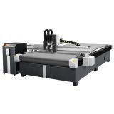 63" x 98" Multifunction CNC Router Oscillation Knife Cutting Machine with Conveyor Feeding Belt & Drag Knife