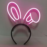 LED Neon Headband PINK Rabbit,Size-9.8 X 5.5 inches(25x14cm)