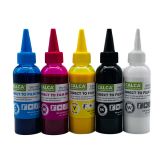 US Stock-5 Colors CALCA Direct to Transfer Film Ink for Epson Printheads. 3.2oz, Bottle of 100ml, Water-based DTF Inks