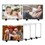 US Stock, CALCA 15 Pack 7.87" x 11.8" Sublimation Photo Slate Rock Plaque Blanks, Sublimation Rectangular Blank with Display Holder For Desktop Souvenir DIY Personalized Gift
