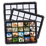 US Stock, CALCA 2PCS 40"x 60" Sublimation Blanks Flannel Tassel Blanket with 20 Printable Panels for Heat Press Personalized Flannel Fringe Blanket for DIY Home Dec