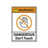 Waterproof Warning Sign-Dangerous Don´t Touch, Safety Sticker 60x40mm