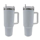 US Stock, CALCA Hot Sale 10pcs 40OZ Sublimation Blank Tumbler with Handle Adventure Quencher Car Cup Handle Outdoor Travel Stainless Steel Straw Cup