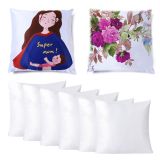 US Stock-50 Pack 15.7in x 15.7in Plain White Sublimation Pillow Case Blanks Cushion Cover Throw Pillow Covers Embroidery Blanks for DTF Printing (40 x 40 cm) (Local Pick-Up)