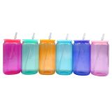 US Stock, 24 Pack 16oz Sublimation Transparent Glass Cups with Lids and Straws Jelly Glass Blanks for Drinking, Juice, Soda, Iced Coffee