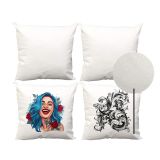 US Stock, CALCA 50 Pack White Linen 3D Sublimation Pillow Case Blanks 15.75" x 15.75" Fashional Cushion Cover Throw Pillow Covers with Invisible Zippers for DTF/HTV Printing
