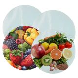 US Stock-20pcs Sublimation Blanks Tempered Round Glass Cutting Board 11.8in with White Coating Rough
