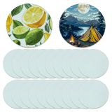 US Stock, CALCA 120 Pcs Sublimation Blank Glass Coasters, 3.9 Inch Rounde Insulated Photo Coasters with Foot Pads