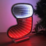Christmas Socks Desktop Lamp Mirror Tunnel Light, LED Night Light 3D Mirror Light (Double Sided) USB 5VDC