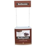 QIMOLANGMA 33.5" x 80"H Portable PP Exhibition Booth Display Stand Couter Trade Show Promotion Plastic Table for Promotion Small Business