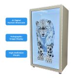 CALCA 86-inch Smart Holographic Cabin Display LCD Transparent Showcase/3D Holography Box with Light Strip, Rounded Corners