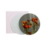US Stock, 120Pcs 3.9in Round Glossy Sublimation Glass Coasters with Anti Slip Pads