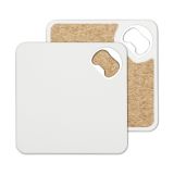 CALCA Sublimation Blank Square 3.7in Coaster & Bottle Opener with Cork Backing for DIY Projects and Presents