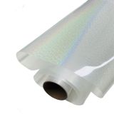 US Stock CALCA 11.8in x 32.8ft/30cm x 10m DTF Clear Glitter Holographic Film Roll, Cold Peel