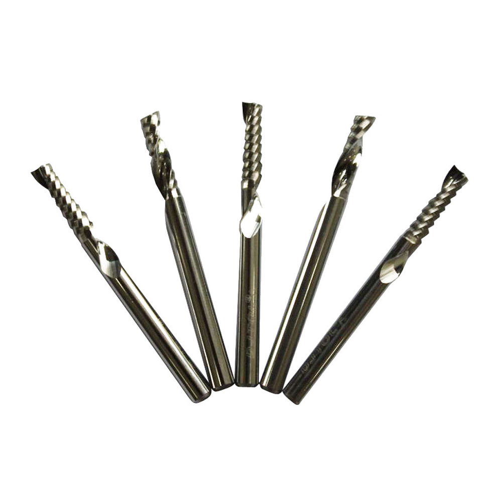 A Series One Flute Spiral CNC Router Cutting Bits for Solid Wood