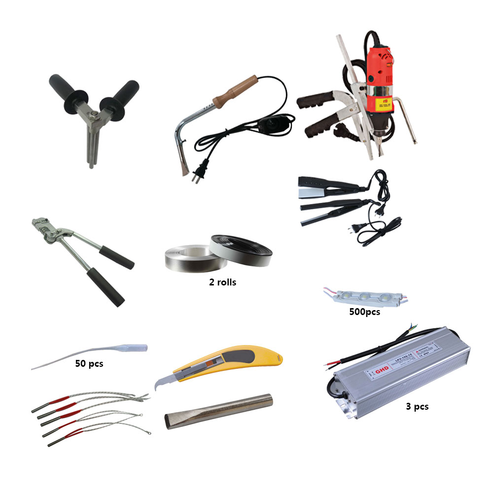 Middle Size (0.5-1m) Metal Channel Letter Making Starter Sets (Include bender, aluminum coil, LED Module, power supply)