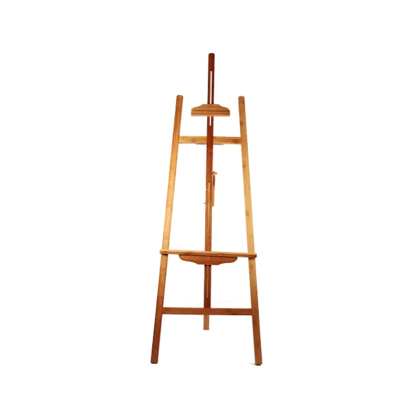 Bamboo Easel for Floor with Adjustable Top Clamp and Bottom Support Bar (Only Stand)