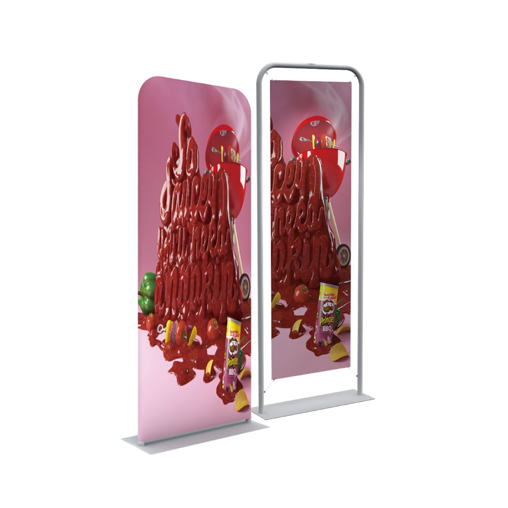 30" Silver EZ Tube Banner Stand with Custom Printing Graphic