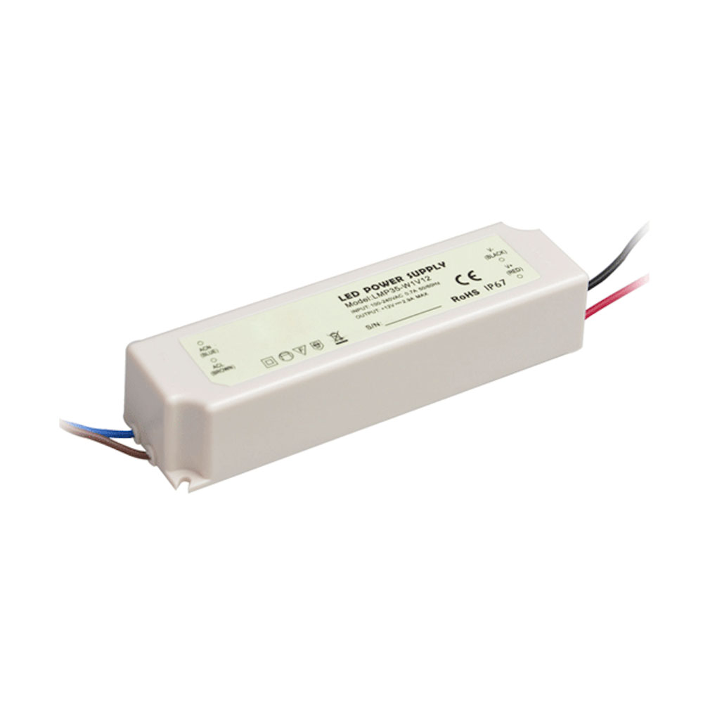 35W AC100V-240V to DC 12V Waterproof Rubber Shell  LED Power Supply Transformer Driver