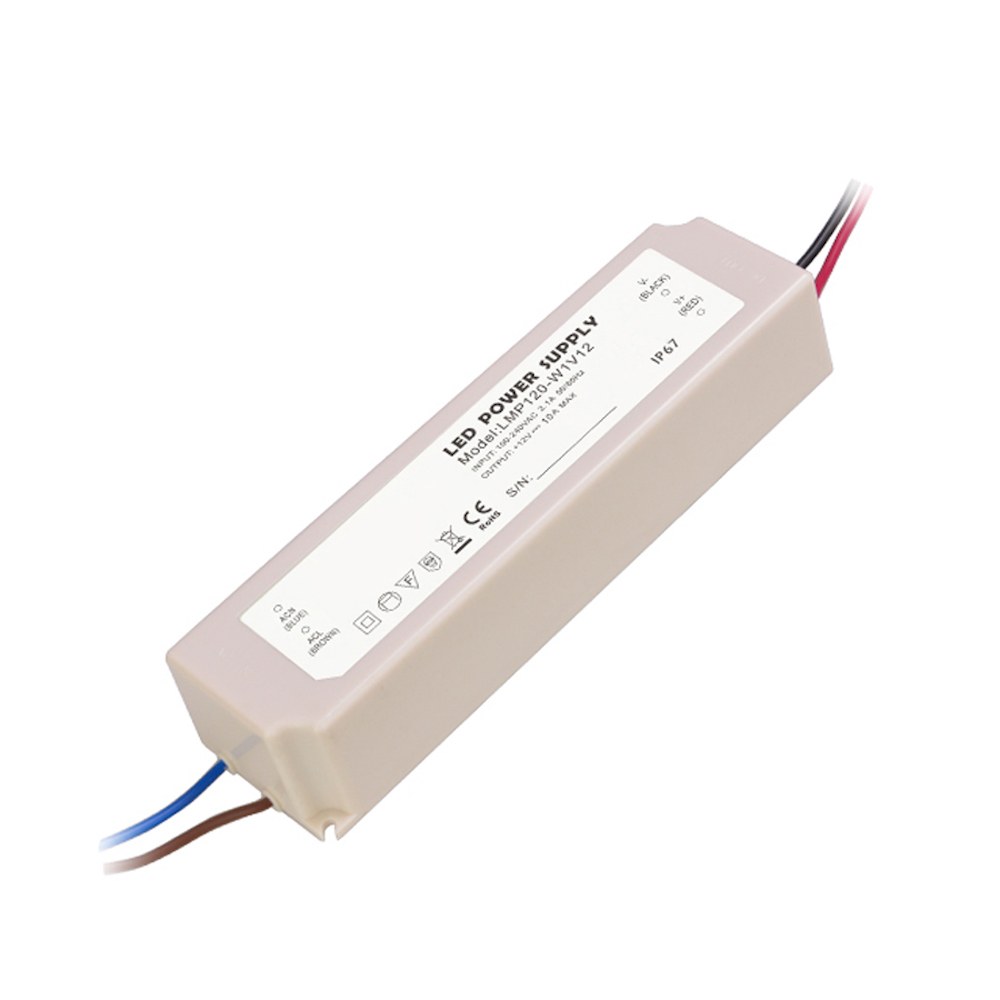 120W AC100V-240V to DC 12V Waterproof Rubber Shell  LED Power Supply Transformer Driver