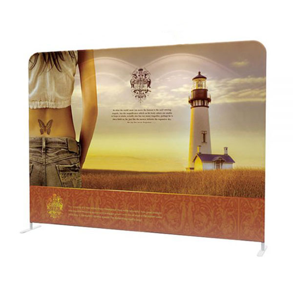 US Stock - 10ft High Quality Portable Tension Fabric Exhibition Stand Backdrop Advertising Wall Banner (Graphic Included/Double Sided)