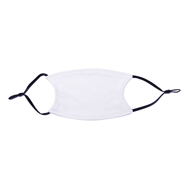 3.9" x 5.9" Sublimation Kid Face Mask Full White with Black Strap (No pockect)