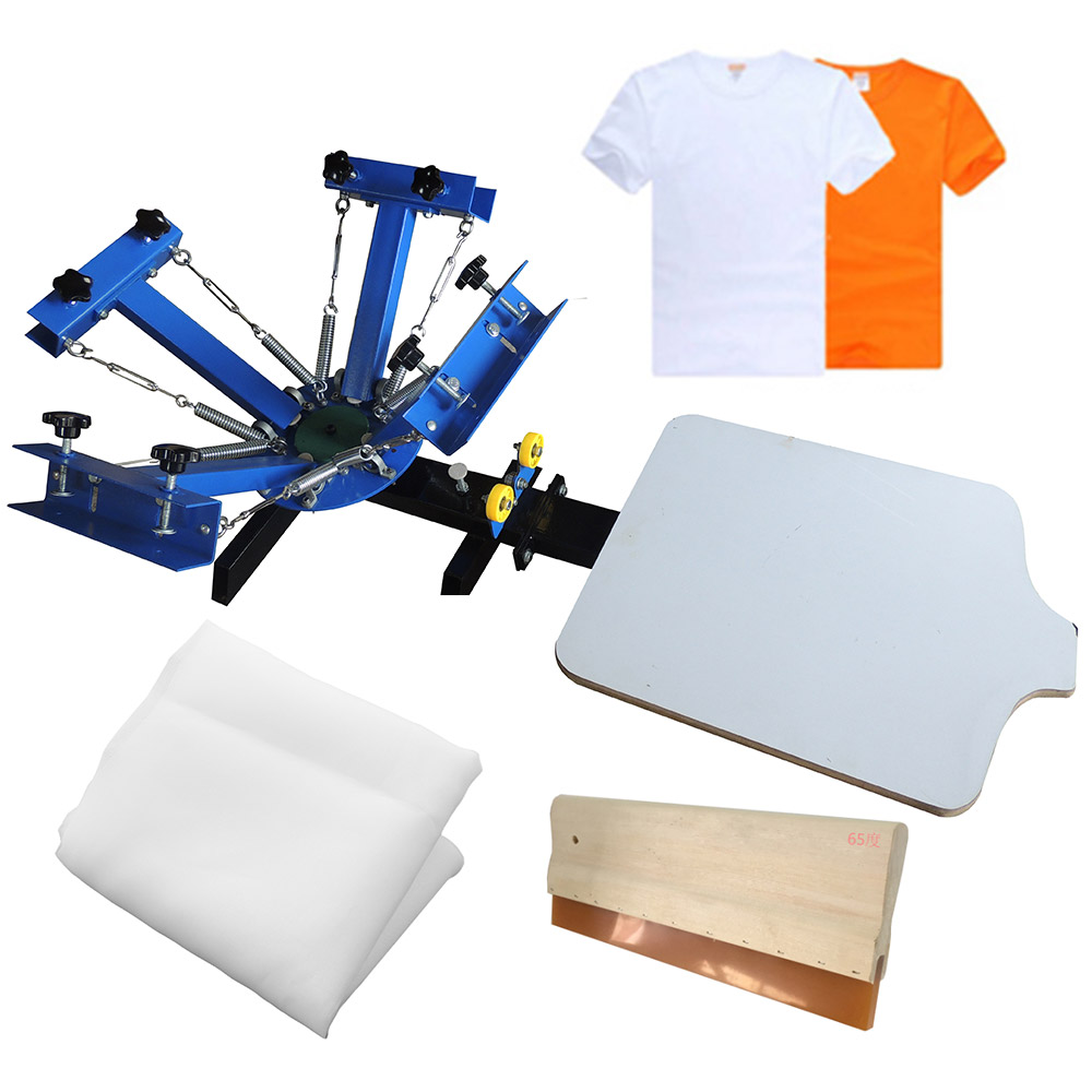 4 Color Screen Printing Press Machine Silk Screening Pressing DIY with 1 Station 