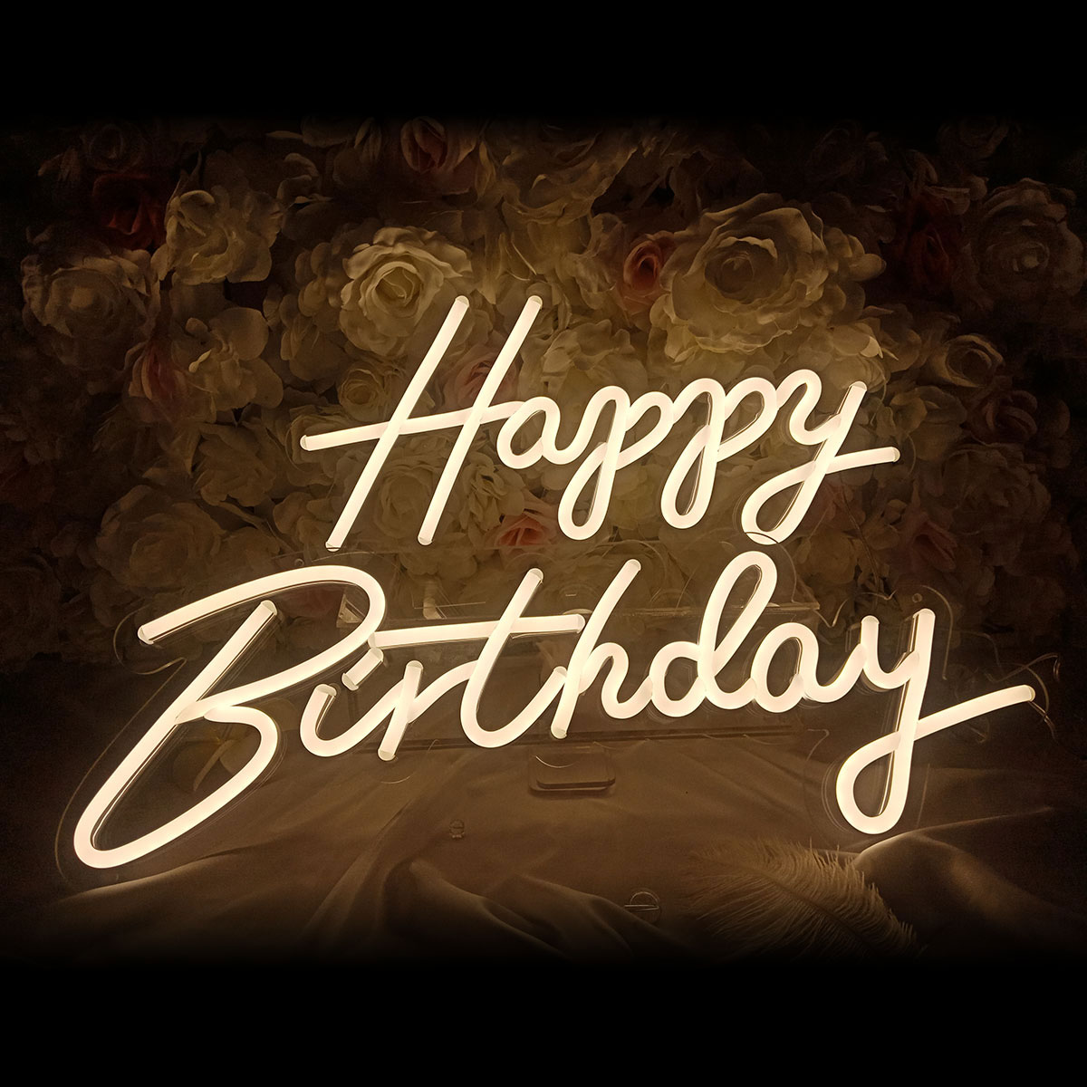 US Stock CALCA Happy Birthday Neon Sign for Any Age, Size- 16.5 X 8.3 inches+23 X 8 inches