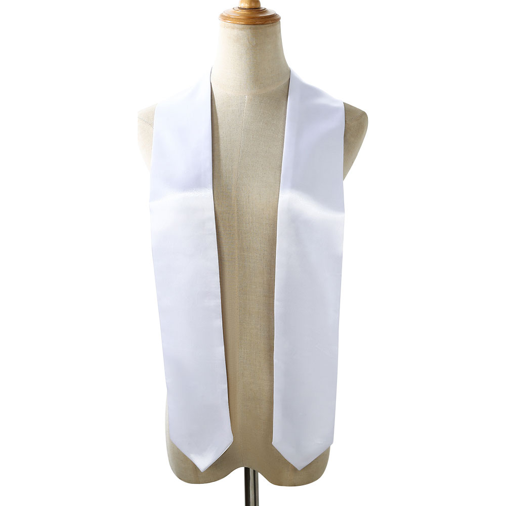CALCA 10 Pack 60in White Sublimation Blanks Unisex Plain Graduation Stole, Satin Sash Graduation Honor Stole Scarf