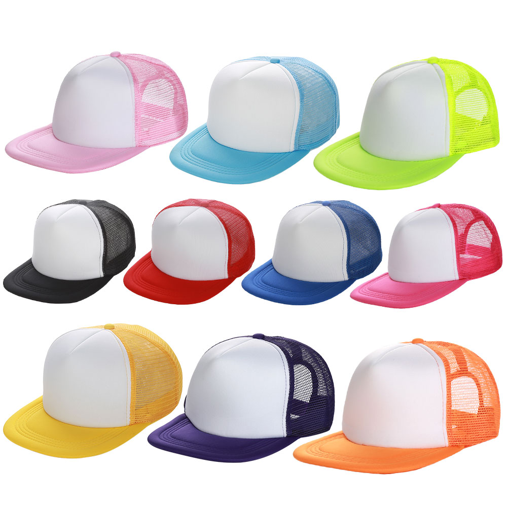 6 Pack Trucker Hat for Kids Sublimation Blank Hats Polyester Mesh