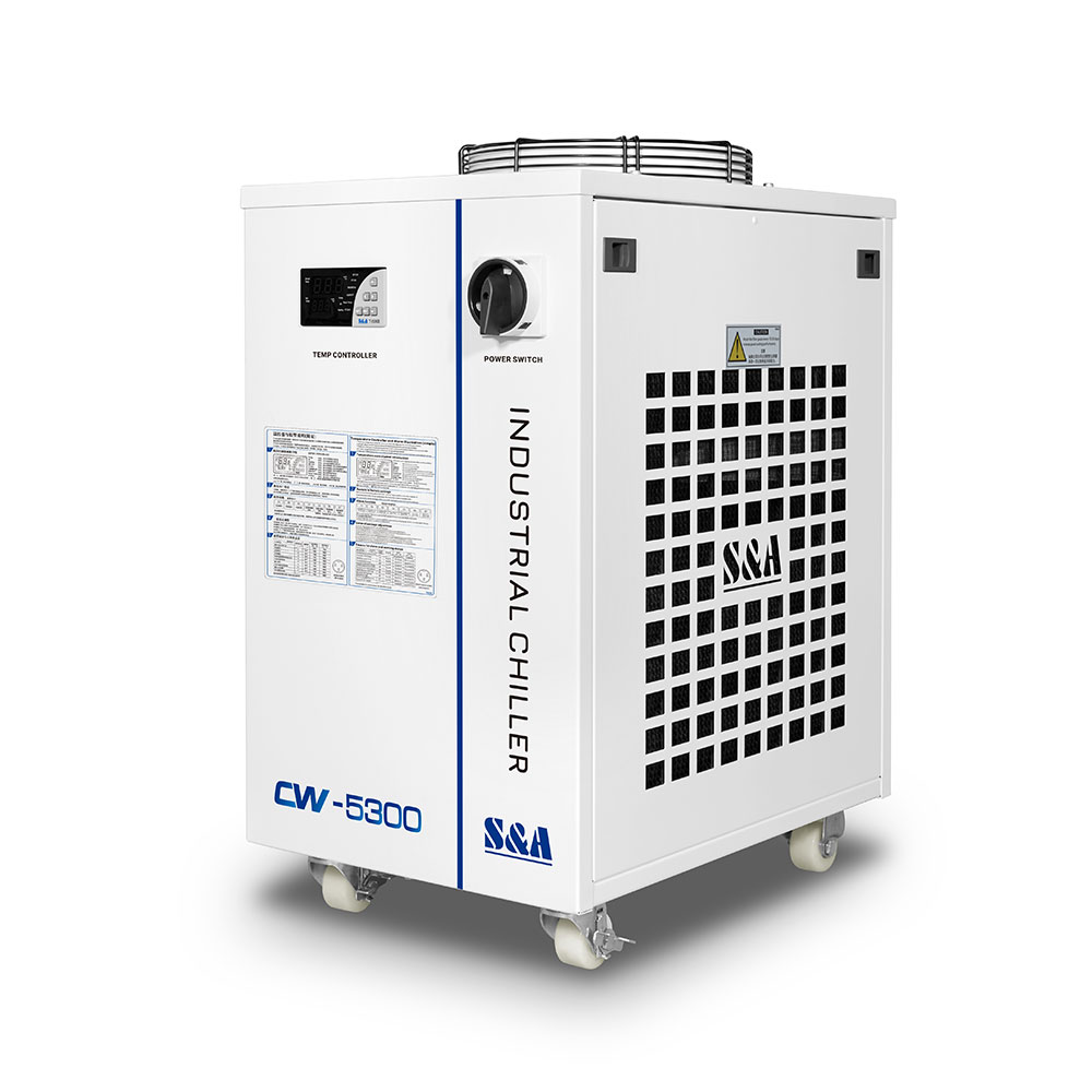 S&A CW-5300BN Industrial Water Chiller (AC220V 60HZ) for Cooling 75W Semiconductor, 18KW CNC Spindle or Welding Machine, 1.13HP