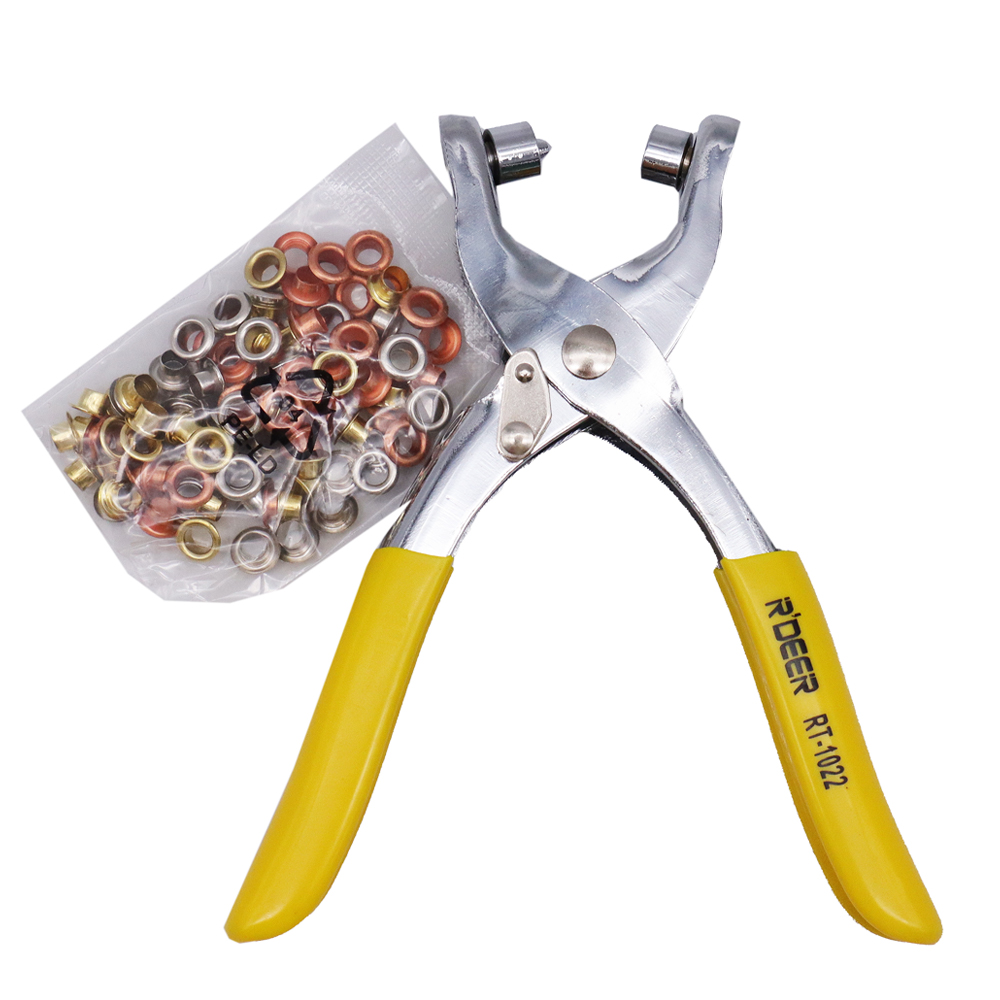 Grommet Rivets Eyelet Setting Plier Tool for Leather Bag Shoe+100 Grommets