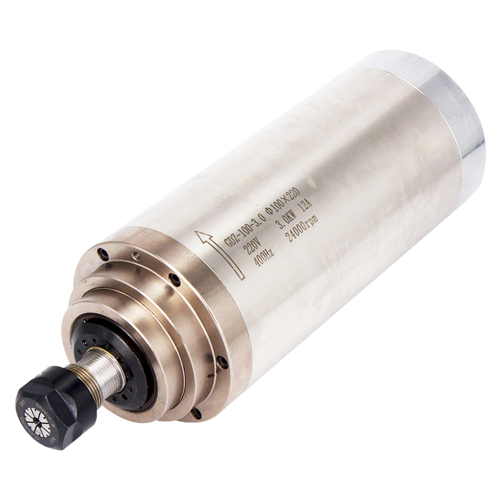 3KW 24000rpm Water Cooled Spindle Motor for CNC Engraving Milling Grinding, 220V, Dia.100 x 220mm