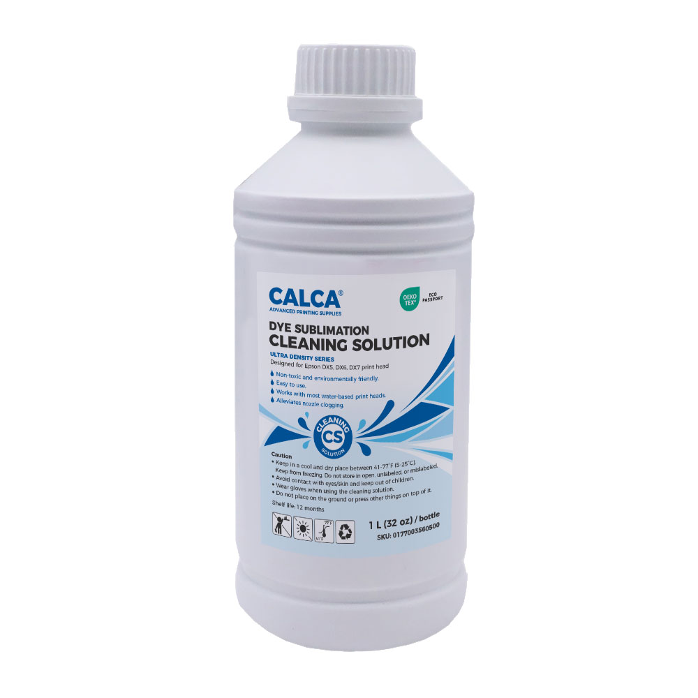 CALCA Ultra Density Series Dye Sublimation Cleaning Solution. 32 oz, Bottle of 1L