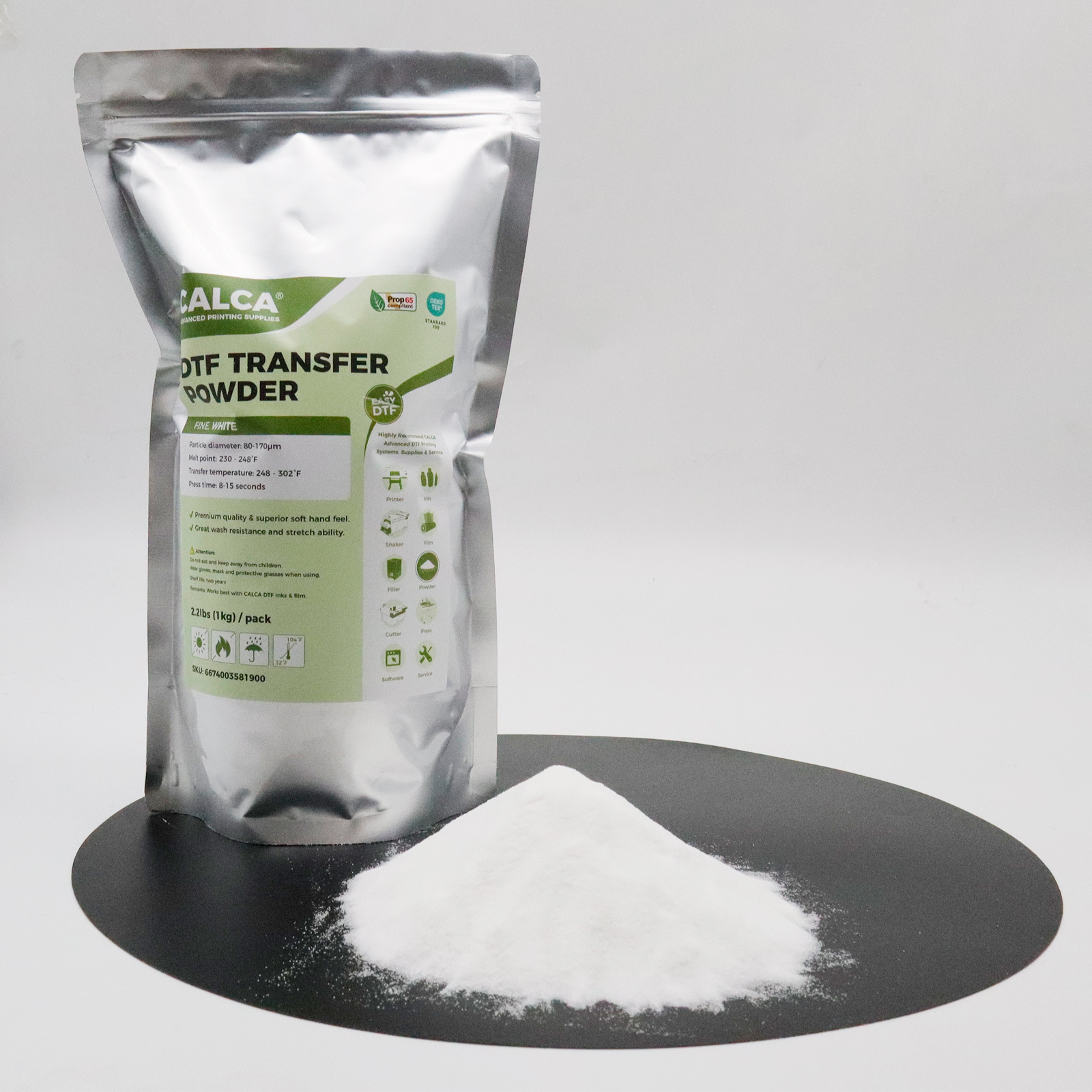 CALCA 2.2lbs White DTF Powder Direct to Film TPU DTF Powder