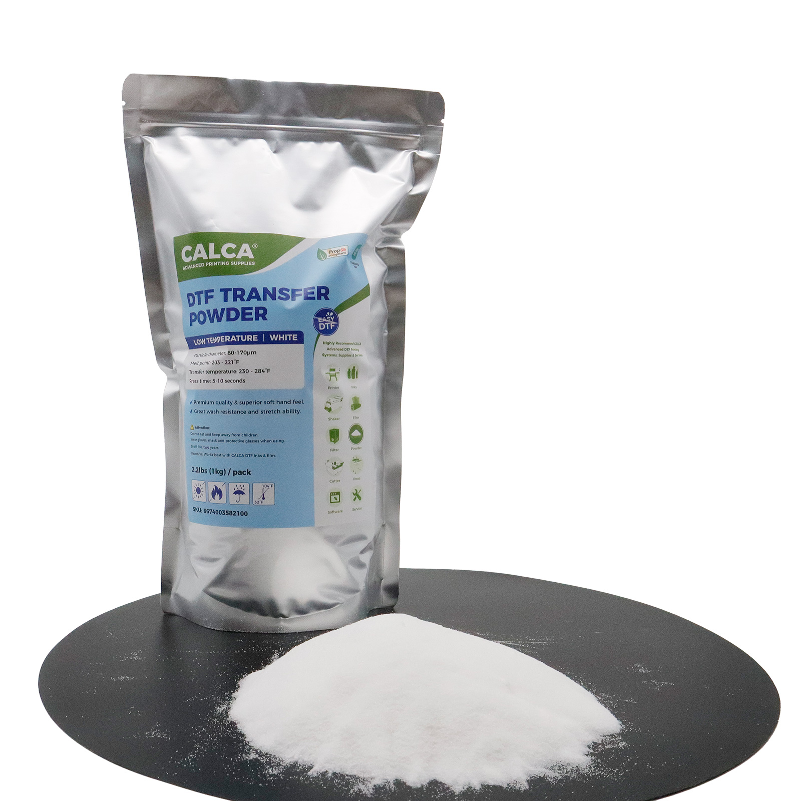 CALCA 1kg DTF Powder Direct to Film Adhesive Powder Hot Melt Powder, Medium