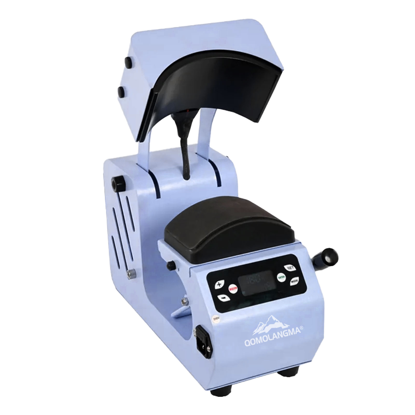 US Stock, Qomolangma 2 in 1 Automatic Cap Hat Easy Heat Press Machine with 2pcs Interchangeable Platens