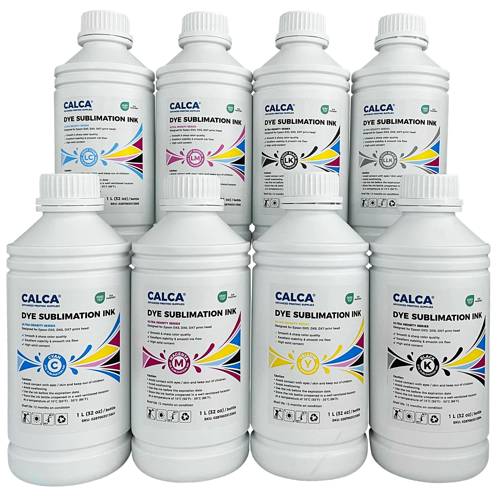 US Stock, CALCA Ultra High Density Series Dye Sublimation Inks 1L for Epson Printheads