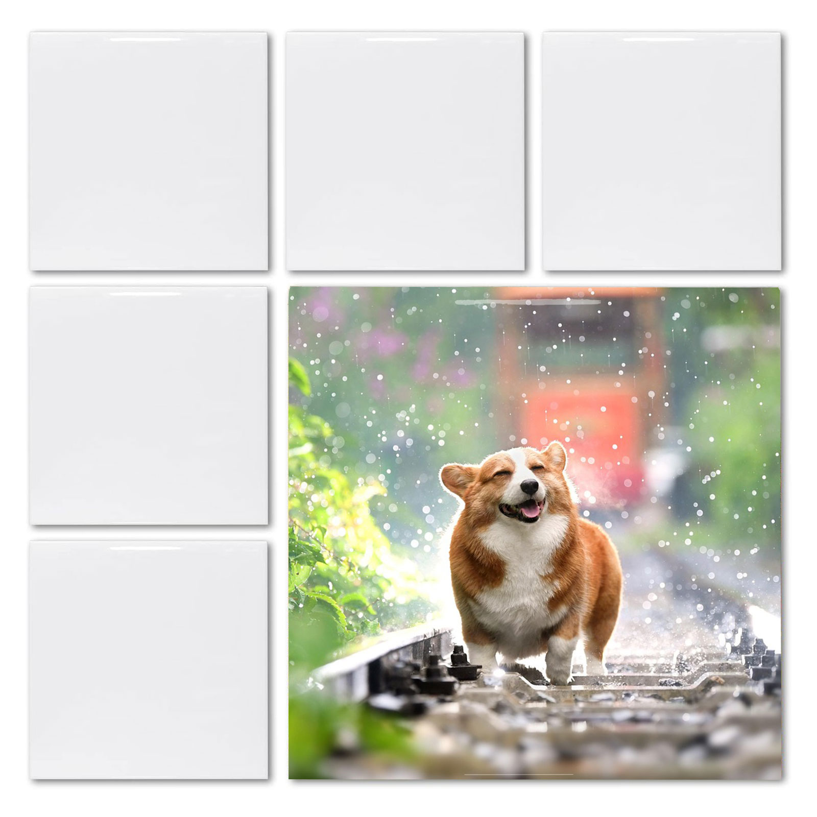 US Stock, 20 PCS 4"x4" Glossy Sublimation Blank White Square Tiles - Vivid Heat Transfer for DIY Crafts