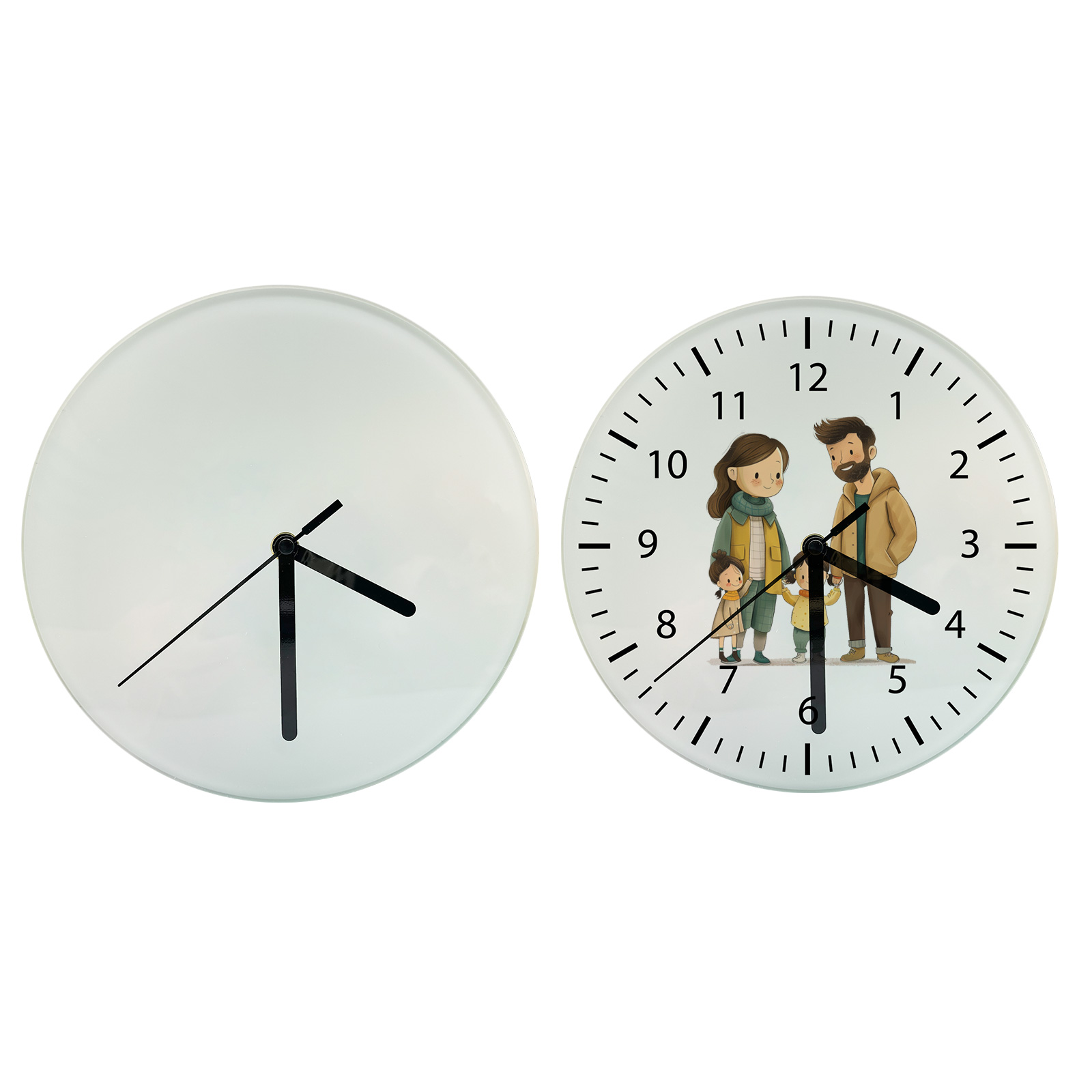 US Stock, CALCA 20 Pack 7.8" Sublimation Glass Clock Frames for Heat Transfer Printing, Tempered, Round, Sublimation Blank DIY Photo for Home Decor(Local Pick-Up)