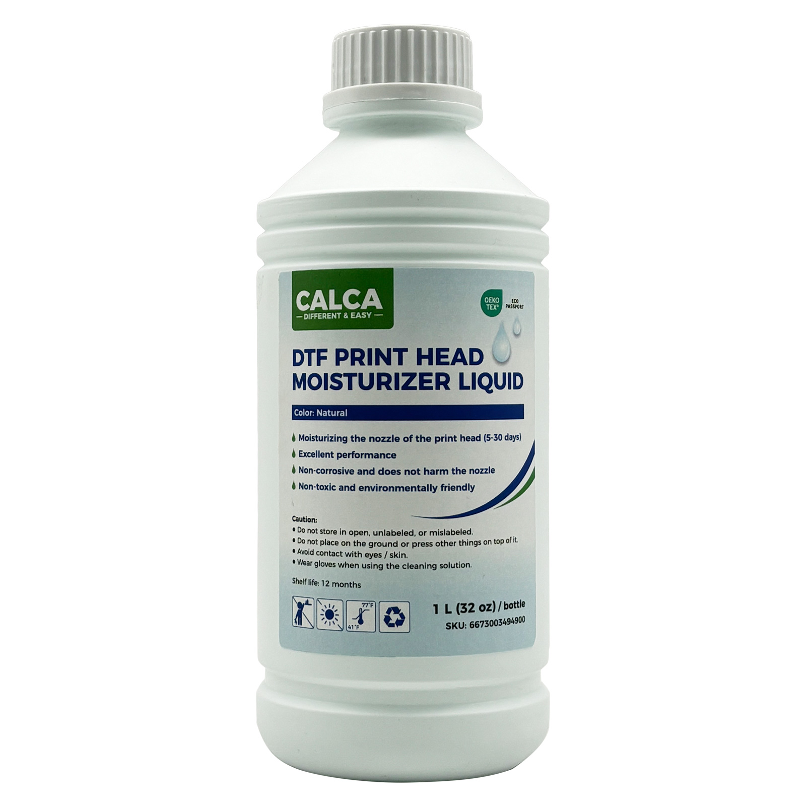 Spain Stock, CALCA Direct to Transfer Film Printhead Moisturizing Liquid. 32 oz, Bottle of 1L