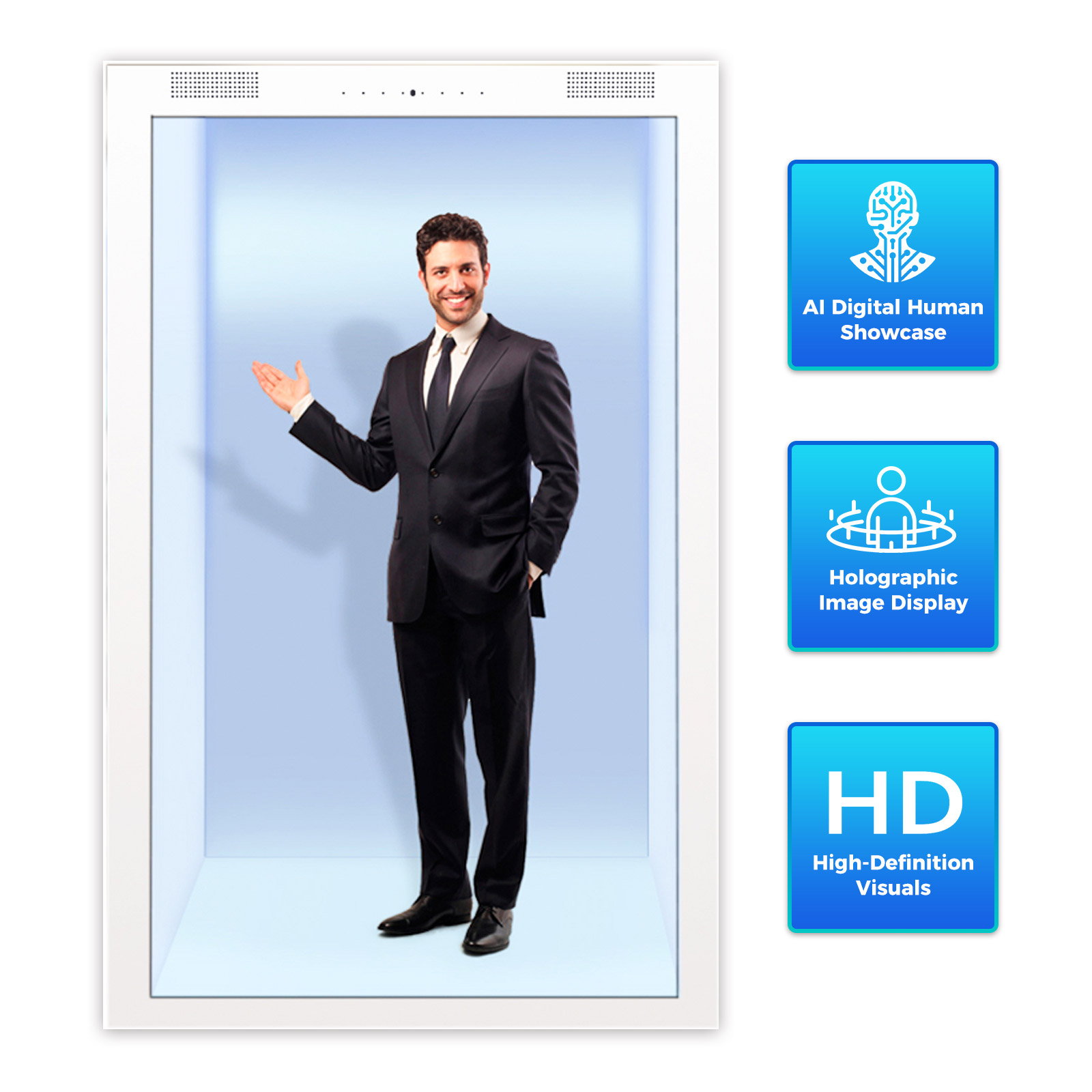 CALCA 75-inch Smart Holographic Cabin Display LCD Transparent Showcase/3D Holography Box