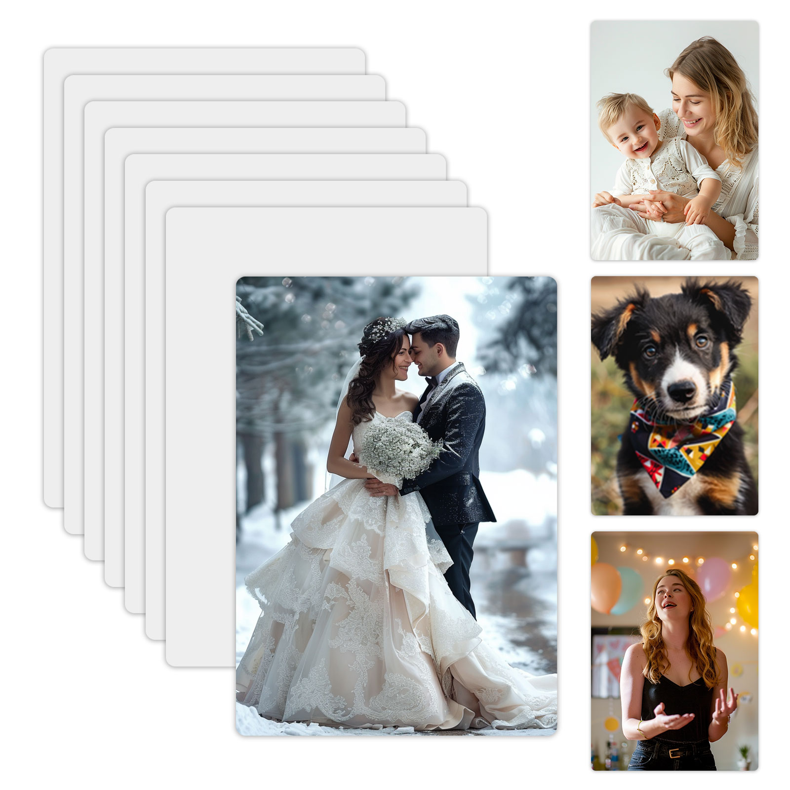 US Stock CALCA 50pcs 12" x 18" Sublimation Blank Aluminum Sheets - 1mm Thick, Glossy White with Round Corner(Local Pick-Up)