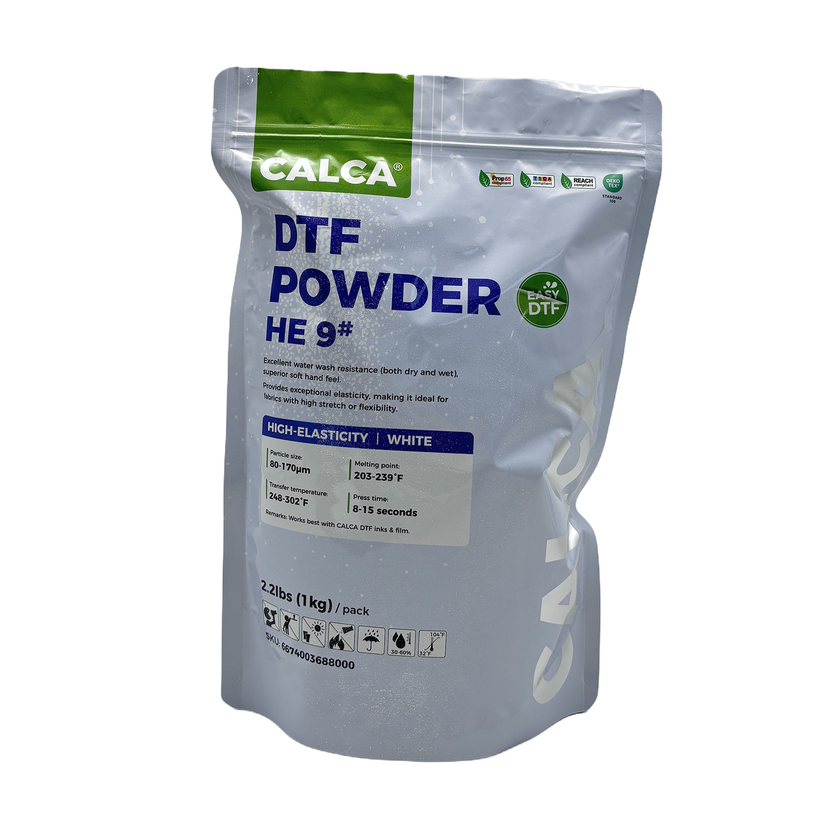 Spain Stock CALCA HE9 High-Elasticity Powder(2.2lbs Pack, 1kg, Fine, White)