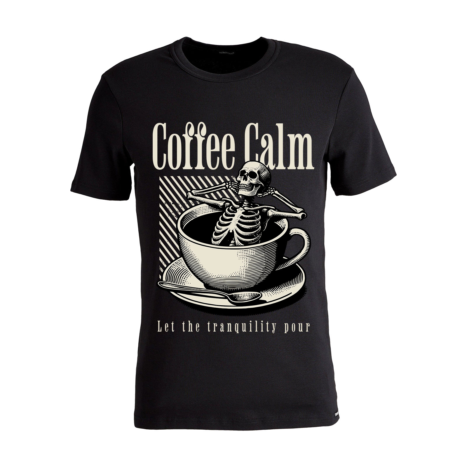 Coffee Calm Digital Direct to Garment Printed T-Shirt - 220g Unisex Short Sleeve Tee, Motorcycle Icon Graphic Design