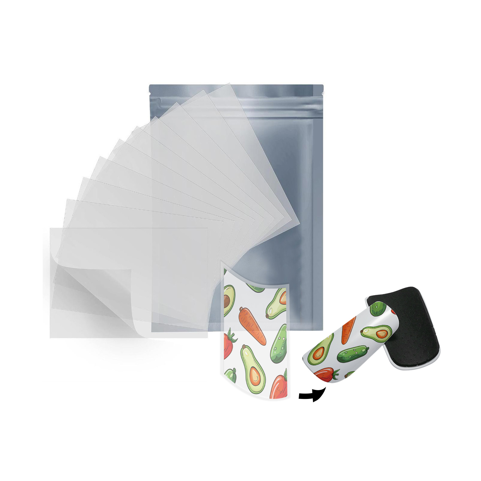 CACLA A3 PET Korea Quality Film,11.7" x 16.5" 3D Heat Transfer Film Matte Clear PreTreat Sheets Sublimation Transfer Film for Keycaps,phone cases,T-shirts, Tumblers, Mugs